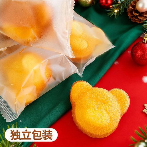 圣诞节蛋糕装饰小熊面包玛德琳摆件立体平安夜甜品台烘焙点缀插件 - 图0