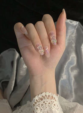 奈希网红美甲萌果汁3d3d立体小熊