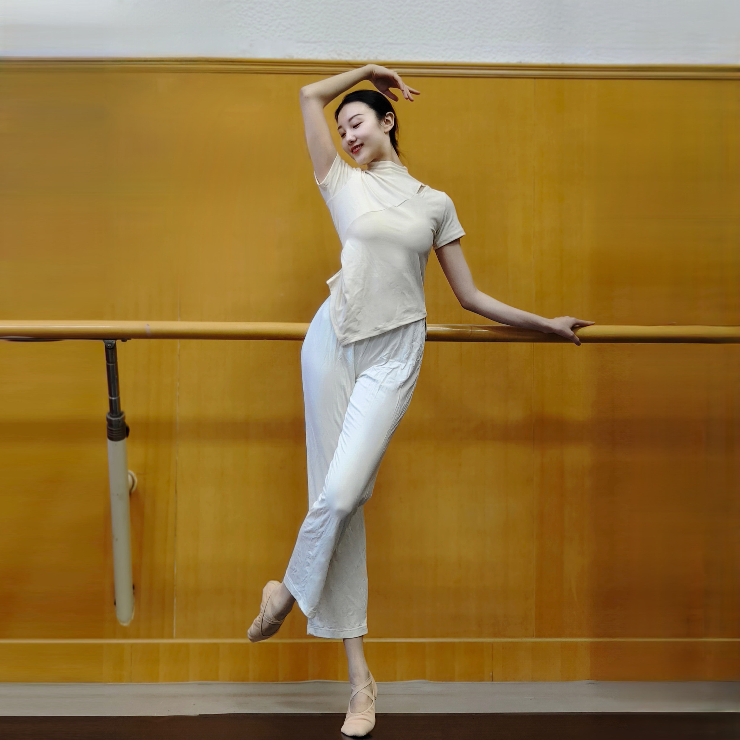 现代舞夏季成人舞蹈服短袖上衣练功修身中国古典民族跳舞服女瑜伽