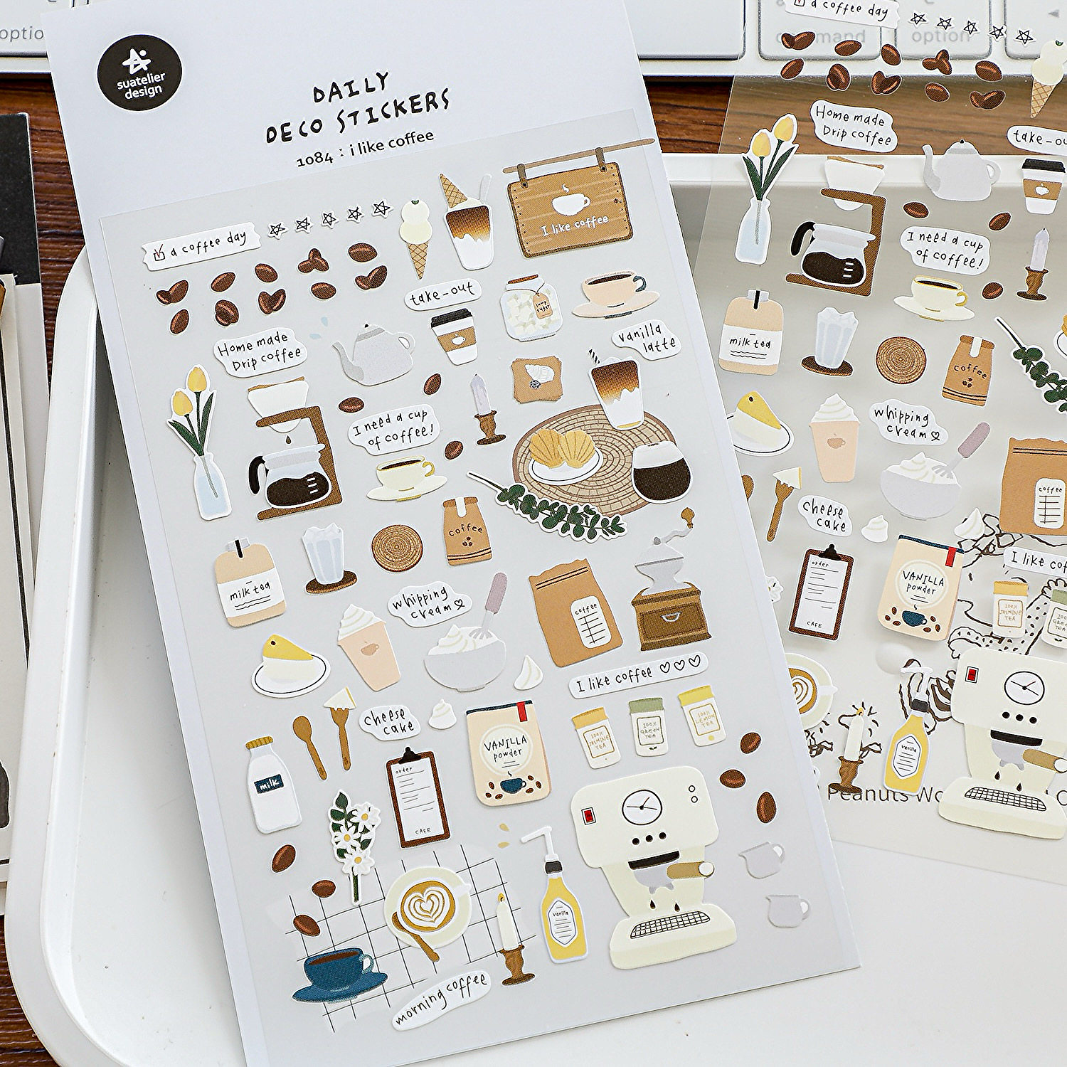 韩国suatelier贴纸我爱咖啡手帐素材ins风高颜值手账手机装饰贴画,淘宝优惠券,粉丝福利购,淘宝优惠卷