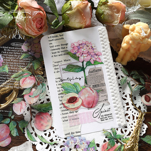 朝花寄酒大自然植物花卉手帐素材DIY装饰贴画七夕高颜值PET贴纸包 - 图2