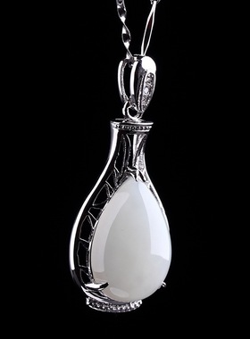 和田玉吊坠925银项链女款饰品纯银首饰和配饰HTC018