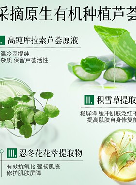 百雀羚芦荟胶乳液面霜保湿晒后修护痘印泛红清爽官方旗舰店正品