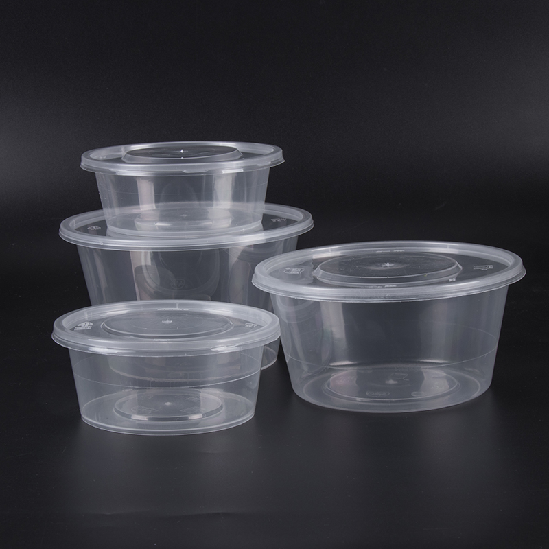 1000ml圆形一次性打包盒餐盒加厚外卖塑料饭盒透明快餐盒汤碗带盖