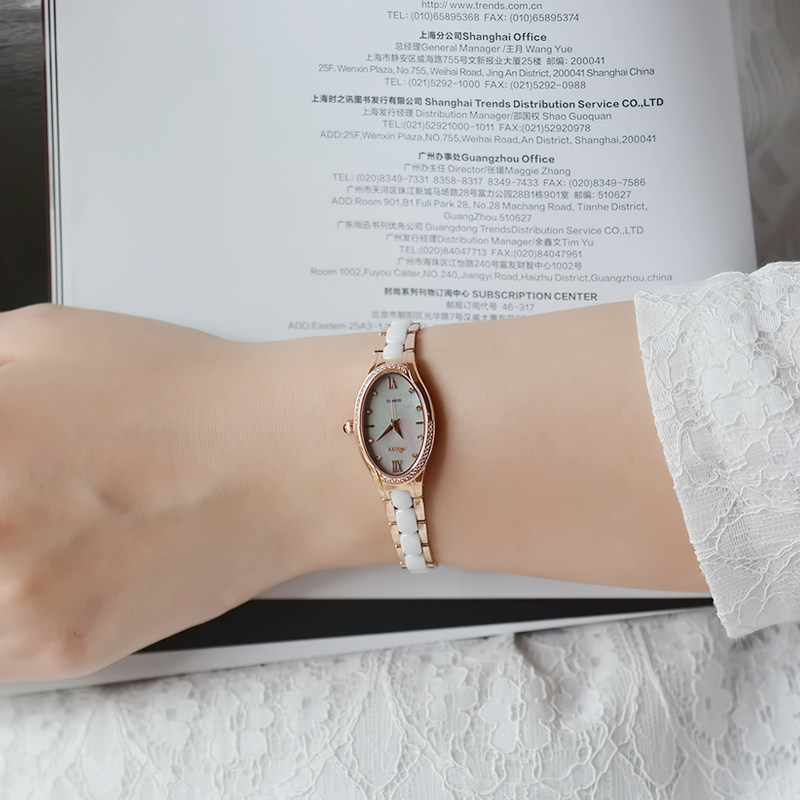 瑞贝拉气质淑女士简约陶瓷表盘手表 rebela国产腕表