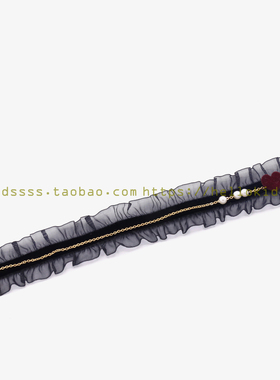 酒红爱心少女lolita黑色丝绒珍珠