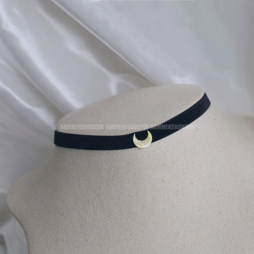 美少女战士贝壳月亮少女系绒皮颈链项圈choker - 图0