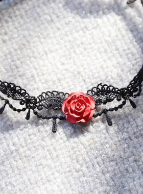 夜玫瑰宫廷少女风日系蕾丝绑带