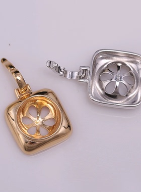 DIY手工制作珍珠项坠不含珍珠多功能开口吊坠银饰 s925纯银配件