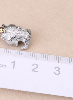 DIY手工制作珍珠项坠不含珍珠单个仓鼠吊坠银饰 s925纯银吊坠配件