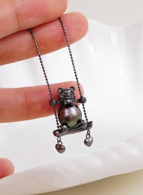 珍珠吊坠配件 s925纯银含项链 配件套链 diy项坠空托手工制作饰品