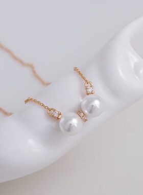 DIY手工制作珍珠项坠双珠微笑吊坠银饰s925纯银吊坠空托配件