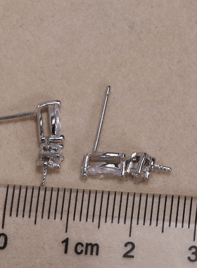s925纯银耳钉项坠两件套配件 diy手工制作珍珠吊坠不含链配件