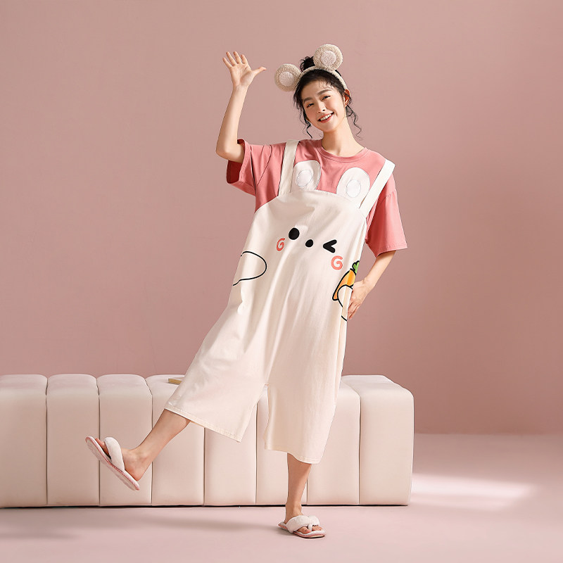 黛梦思连体夏季纯棉短袖可爱睡裙 黛梦思睡裙