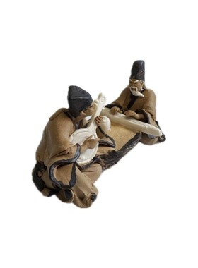 中国风古代人物忘年之交弹琴对画