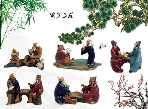 二人围棋对棋公陶瓷小摆件假山山水石山盆景鱼缸配件家居书架摆设-图0