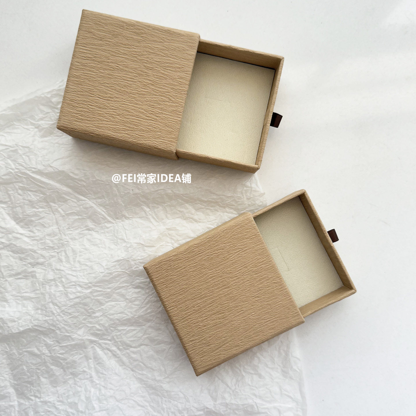ins风原木色礼物盒小号简约法复古方形抽屉盒耳饰戒指礼品包装盒,淘宝优惠券,粉丝福利购,淘宝优惠卷
