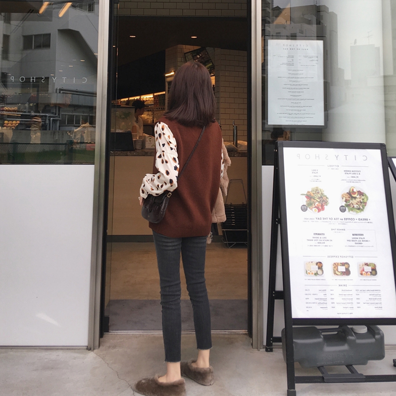 喜贵子育才专卖店孕妇裤子春秋款外穿牛仔裤秋冬抓绒小脚打底裤弹力托腹九分裤潮妈0