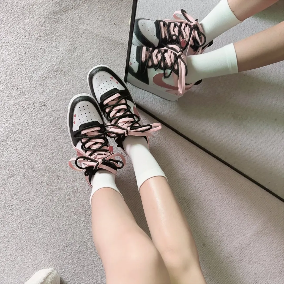 球鞋定制 Nike Court Borough Low 黑粉解构低帮百搭小众女款板鞋 - 图0