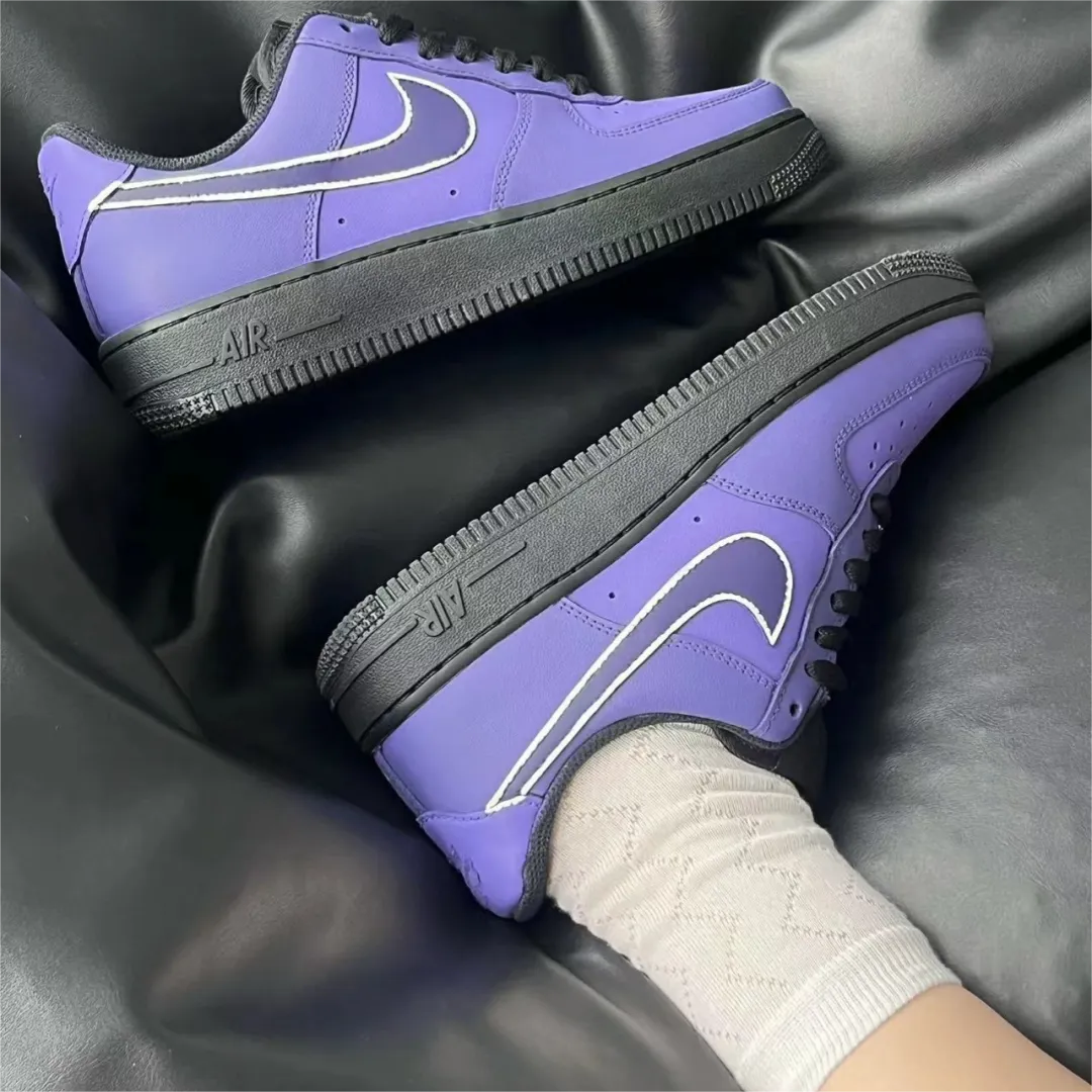 球鞋定制 Nike Air Force 1 空军一号紫龙虾低帮男女百搭复古板鞋 - 图2