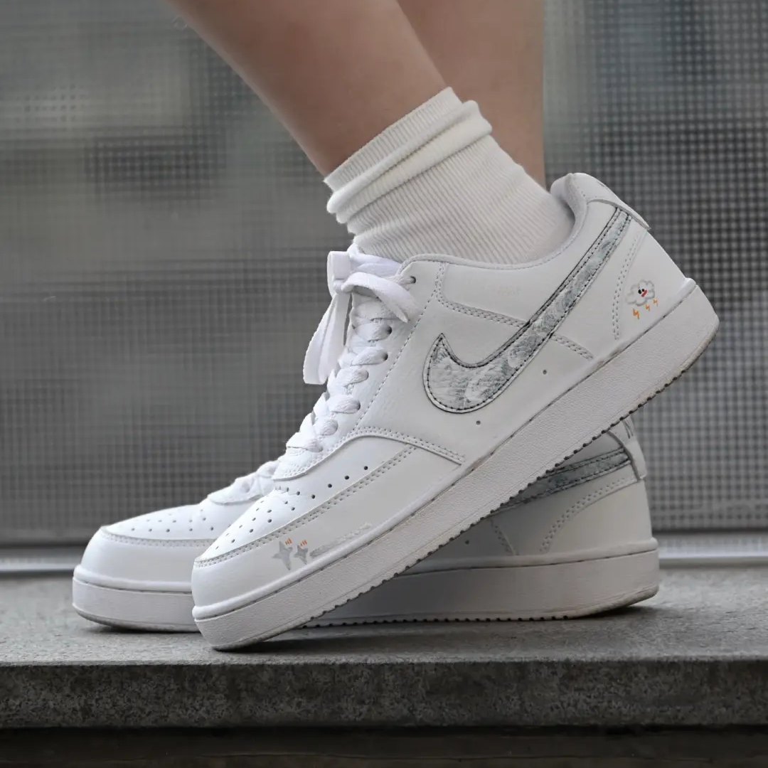 球鞋定制 Nike Court Vision 白月光清新小众复古灰低帮男女板鞋,淘宝优惠券,粉丝福利购,淘宝优惠卷