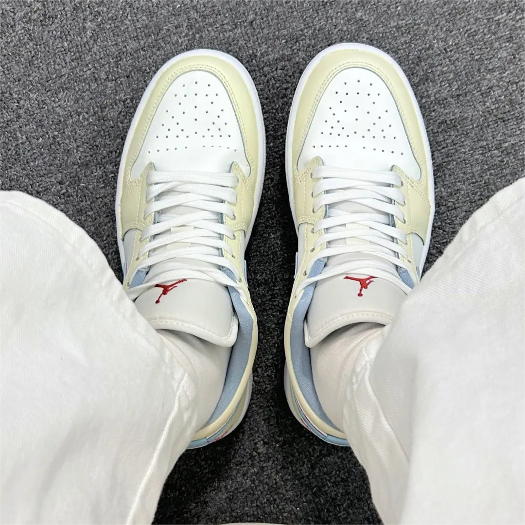 球鞋定制 Air Jordan 1 Low 半岛白茶小清新学院风低帮男女篮球鞋,淘宝优惠券,粉丝福利购,淘宝优惠卷