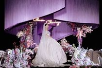 2023 special new wedding celebration line curtain arrangement props stage flow Su decoration wedding suspended ceiling background Moonwheel