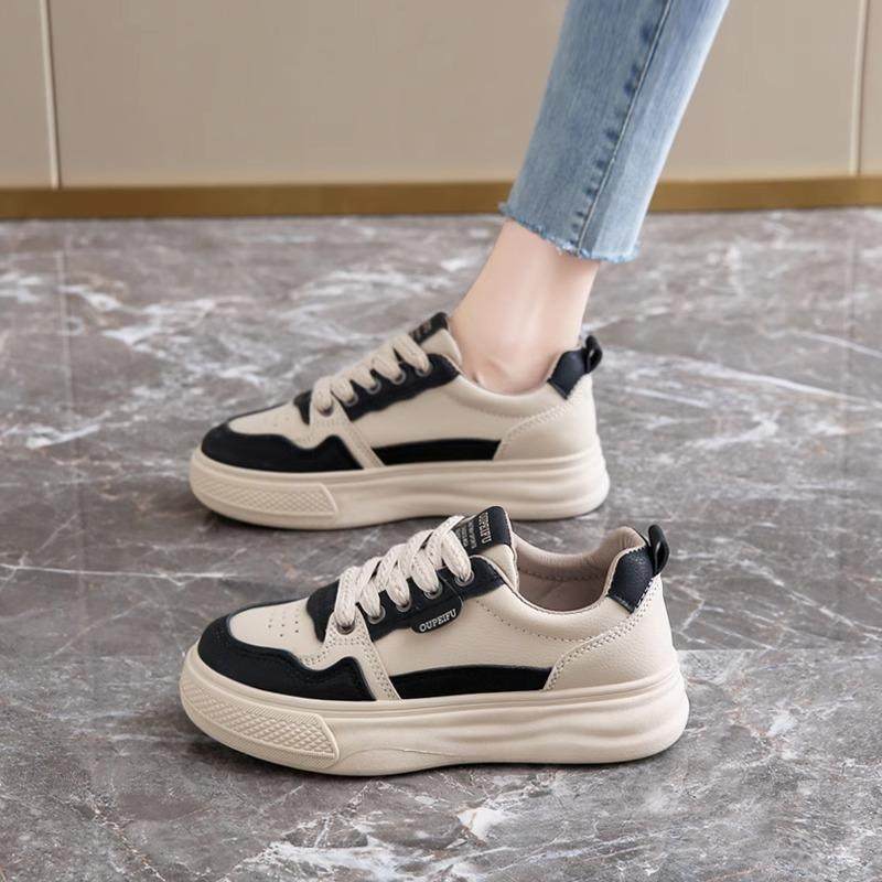 踩屎感爆款皮面运动鞋女秋季2025年新款外穿孕妇平底休闲板鞋防滑,淘宝优惠券,粉丝福利购,淘宝优惠卷