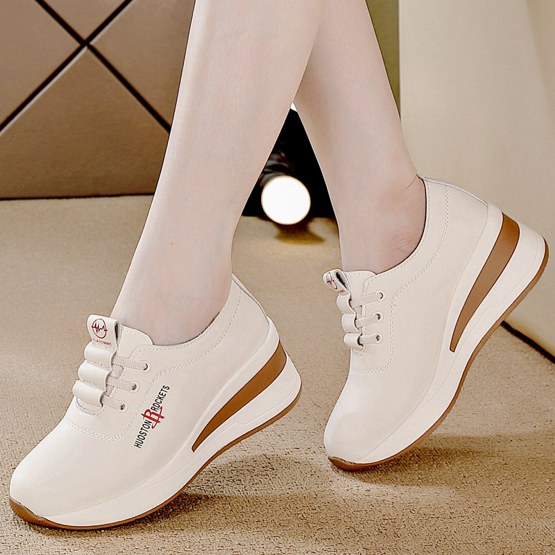 真皮厚底小皮鞋女2025秋季新款中老年不累脚旅游鞋防滑软底妈妈鞋,淘宝优惠券,粉丝福利购,淘宝优惠卷