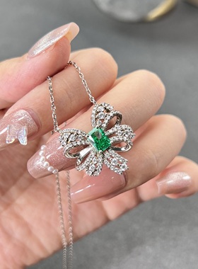 祖母绿缎带项链Sylvialous