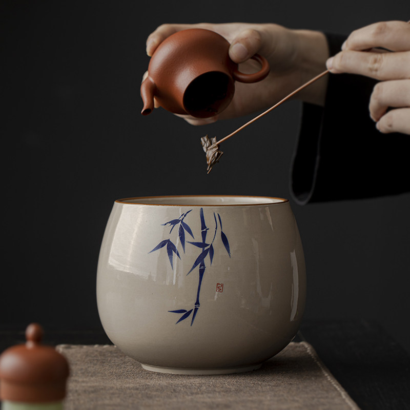 高端茶洗茶渣缸陶瓷建水小大号水盂废水桶烟灰缸茶具配件茶水缸,淘宝优惠券,粉丝福利购,淘宝优惠卷