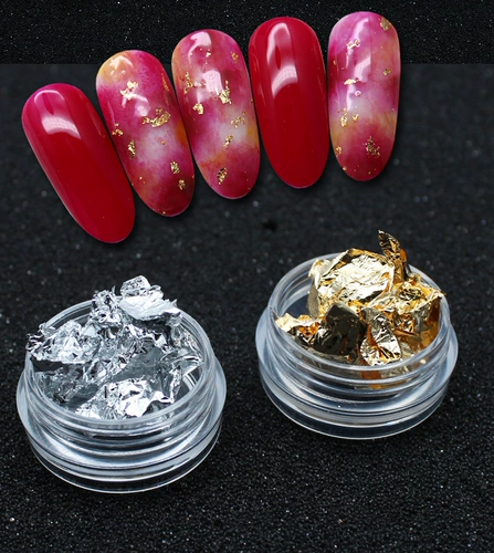 Наклейка для маникюра, лак для ногтей, аксессуар, золото и серебро