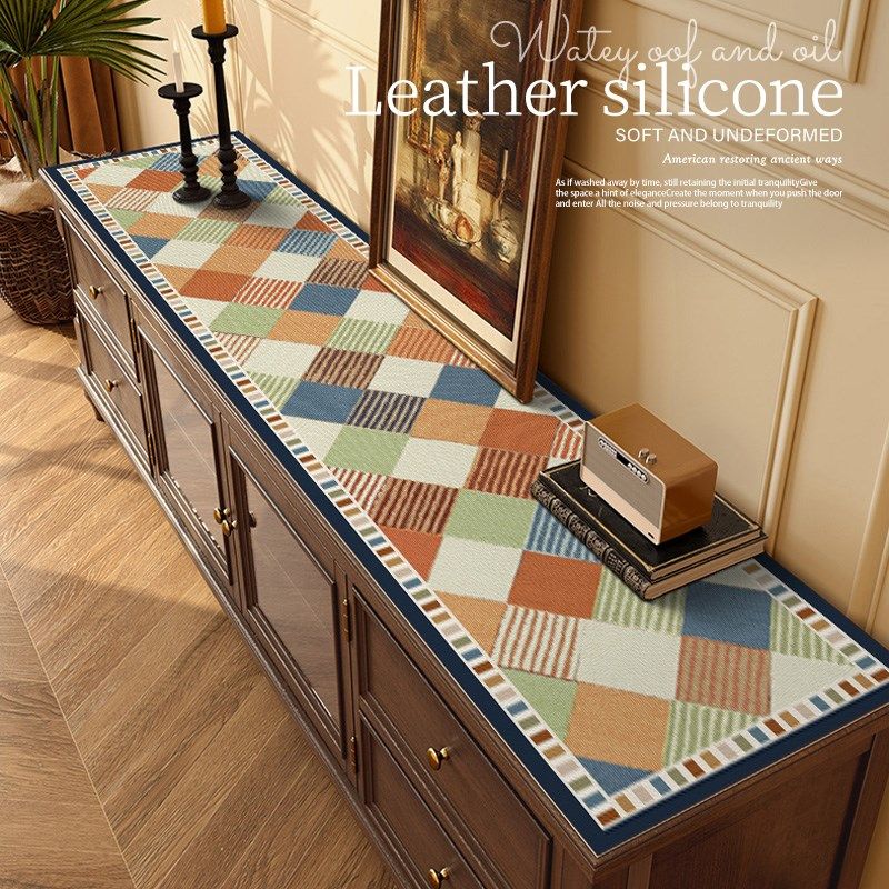 美式高级感电视柜桌垫餐边柜垫子鞋柜防水防尘盖R布玄关台面保护,淘宝优惠券,粉丝福利购,淘宝优惠卷