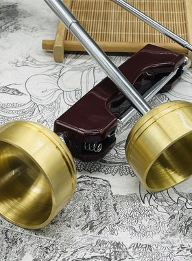 纯铜引庆引磬自动可伸缩引罄铜磬佛堂用I具品助念法器叮铛敲铃摆