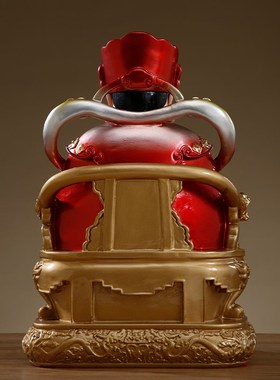 台湾纯铜彩绘财神爷摆件家用供奉元宝文财神公司R招财店铺开业送