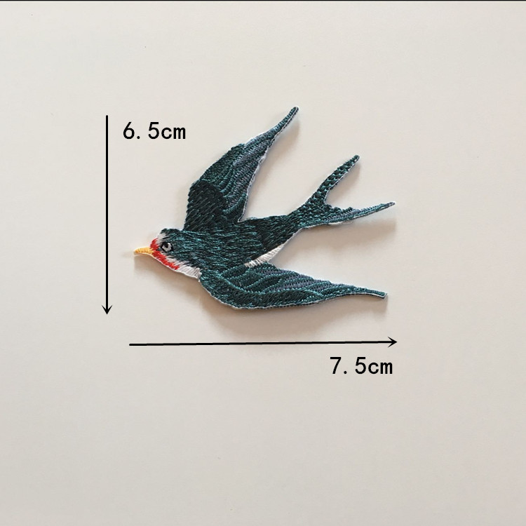 小燕子刺绣布贴中国风小补丁衣服鞋团扇装饰图案辅料背胶手工DIY - 图1