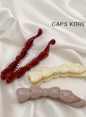 CAPS KOREA ｜韩国东大门简约蝴蝶结带齿防滑香蕉夹竖式马尾发夹