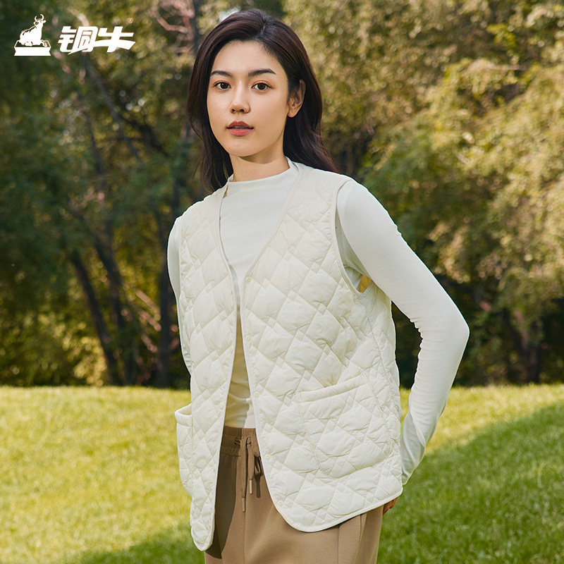 铜牛羊毛绗缝棉保暖女马甲 秋冬上衣女VS346,淘宝优惠券,粉丝福利购,淘宝优惠卷