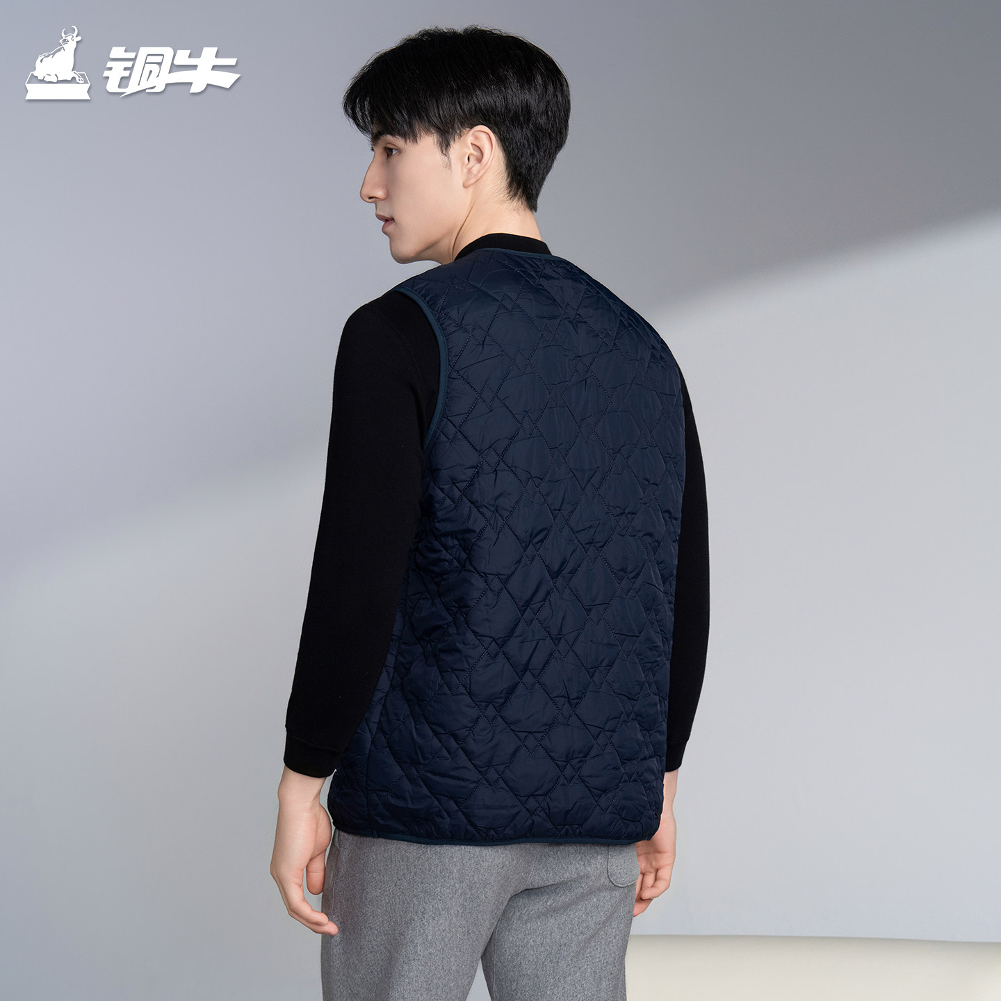 铜牛羊毛绗缝棉保暖男马甲 2025秋冬新款上衣男休闲马甲中年NS139,淘宝优惠券,粉丝福利购,淘宝优惠卷