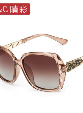 新款女士优雅水钻复古偏光墨镜