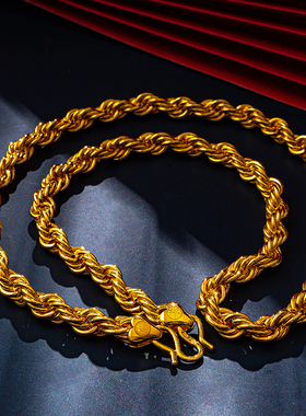 时尚男士麻花链手工999纯金包银