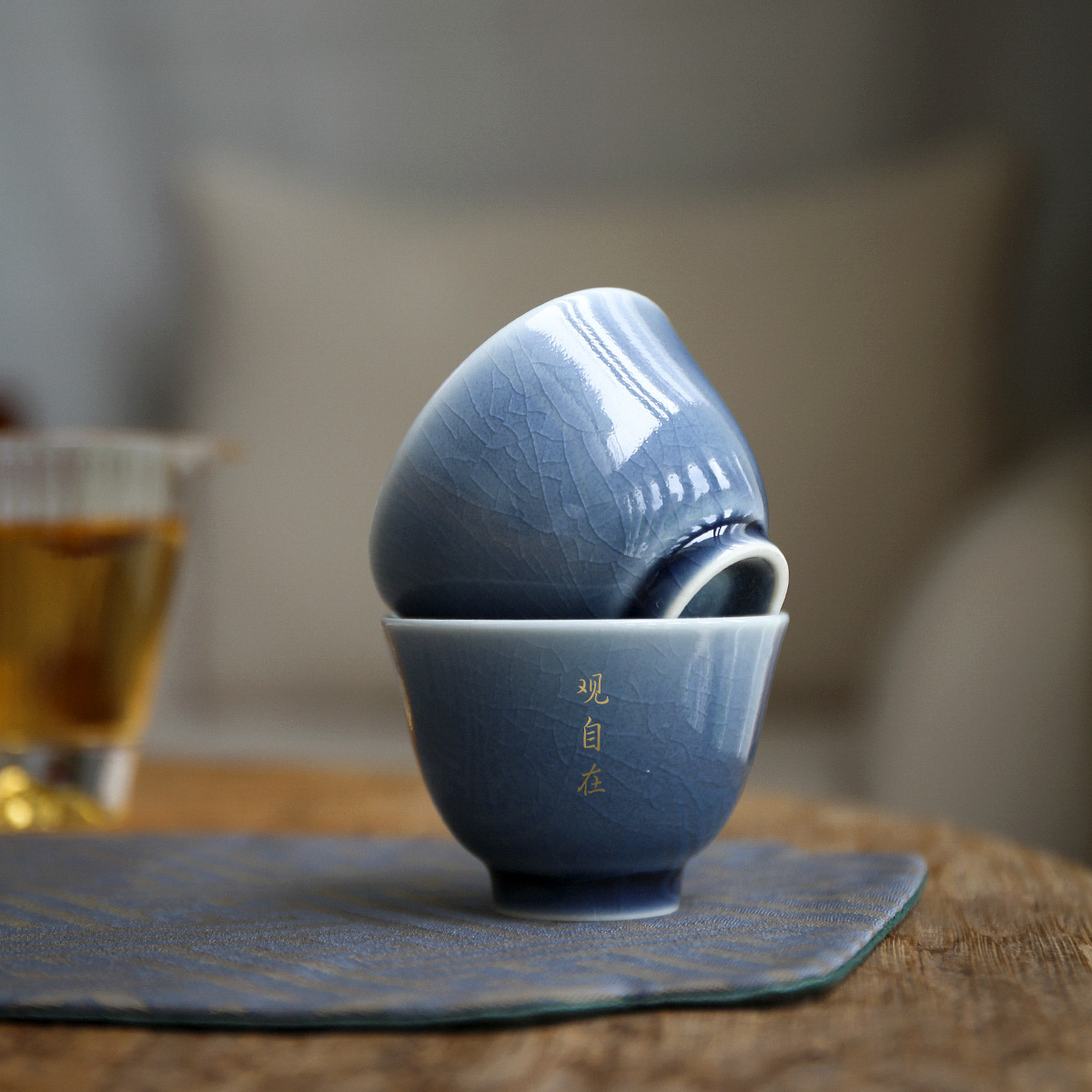 瓷盛元刻字定制祭青茶杯主人杯景德镇手工陶瓷品茗杯个人单杯礼物 - 图0