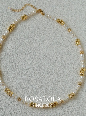 ROSALOLA 旧事绮梦·法式浪漫复古鎏金珍珠项链·LOLA系列 061502