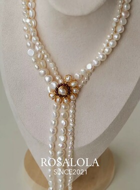 ROSALOLA 扇坠巴洛克·法式复古项链· LOLA系列 020903 定制款