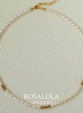 ROSALOLA 熔金叙光·法式浪漫复古鎏金珍珠项链·LOLA系列 071203