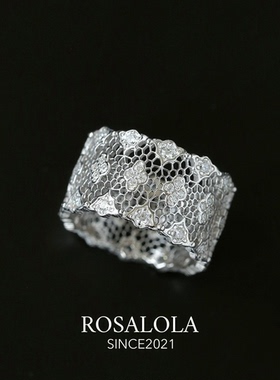 ROSALOLA 月光蕾丝·意大利拉丝工艺布契风戒指·LOLA系列 042202