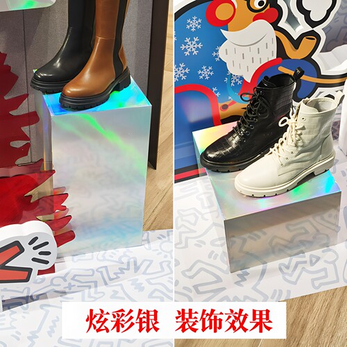 防水加厚自粘不锈钢金属银色镜面反光膜家具橱柜翻新PVC墙壁贴纸 - 图2
