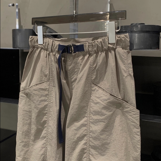 Summer Versatile Thin Breathable Woven Belt Checkpoint Straight Taper Pants Women's Elastic Waist Work Casual Pants K5185
