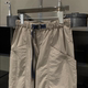 Summer Versatile Thin Breathable Woven Belt Checkpoint Straight Taper Pants Women's Elastic Waist Work Casual Pants K5185
