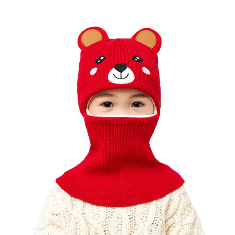 儿童帽子秋冬韩版男童加绒护耳围脖宝宝冬季防风护脸一体毛线帽潮,淘宝优惠券,粉丝福利购,淘宝优惠卷